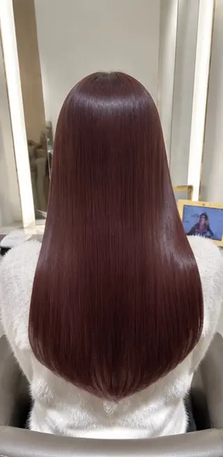 ロング パーマ 🍒モテ暖色カラー × うる艶✧ ゆなのヘアスタイル
