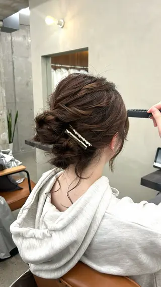 ロング ヘアアレンジ 🫧寒色カラー/透明 感ブラック/Risaのヘアスタイル