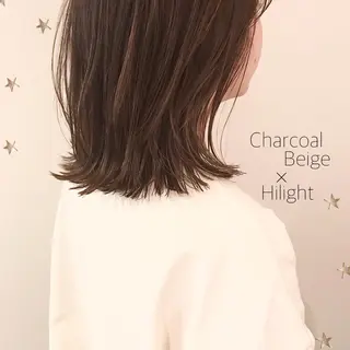 ミディアム カラー 市川 千夏のヘアスタイル