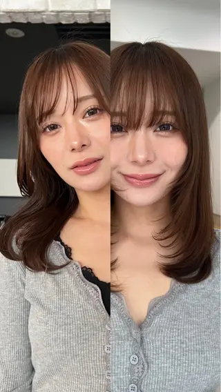 ミディアム レイヤーカット ショートカットパーマのヘアスタイル