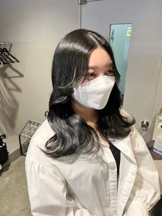 セミロング カラー パーマ ヘアアレンジ メンズ 上品＆韓国風 🥀海心🥀のヘアスタイル