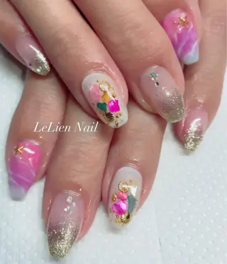 ネイル モチの良さ◉ フィルインネイル♡のネイルデザイン