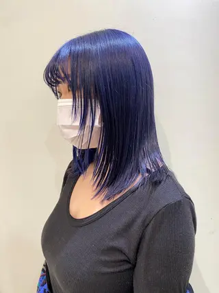 セミロング カラー ブロンド/ミックス カラー三毛猫Kaiのヘアスタイル