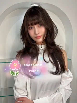ロング カラー 藤野 結衣のヘアスタイル