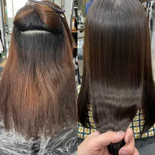 ロング カラー パーマ 縞田 健一のヘアスタイル