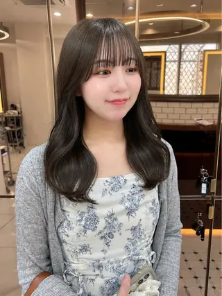 セミロング カラー ヘアアレンジ メンズ ‎透明感×艶髪 ‎🫒maki🎀のヘアスタイル