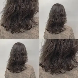 ロング カラー パーマ ヘアアレンジ メンズ キッズ 上品＆韓国風 🥀海心🥀のヘアスタイル