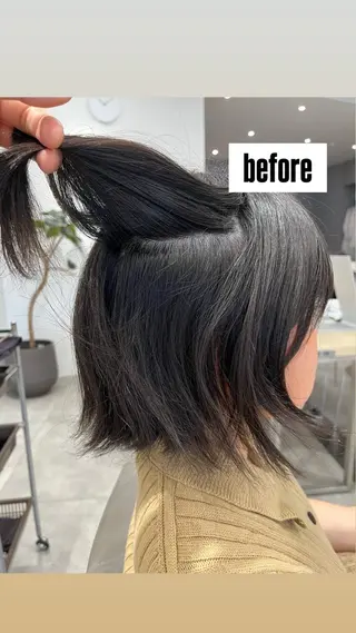 ショート パーマ 縮毛矯正 / 透明感カラー首藤大翔のヘアスタイル
