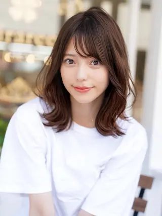 ミディアム ショートヘアー◎ 縮毛矯正◎のヘアスタイル