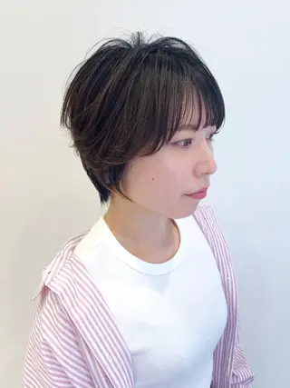 ショート カラー 縮毛矯正/白髪ぼかし ショートボブ/鈴木のヘアスタイル