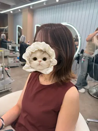 ミディアム ヘアアレンジ 🌻夏の透明感カラー 🩵韓国レイヤー櫻井のヘアスタイル