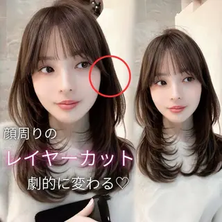 セミロング Hazuki🎀 /韓国ヘア/レイヤーのヘアスタイル