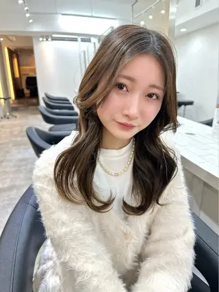 ロング カラー ミディアムレイヤー 添田晃基のヘアスタイル