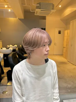 カラー メンズ 髪質改善×ハイトーン レイヤー天神美容室のヘアスタイル