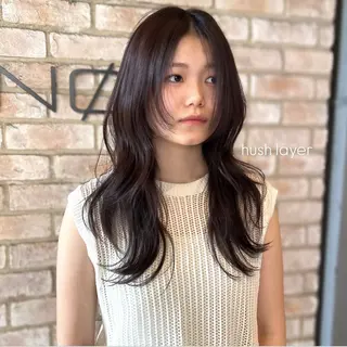 ロング カラー 前川 朋香のヘアスタイル