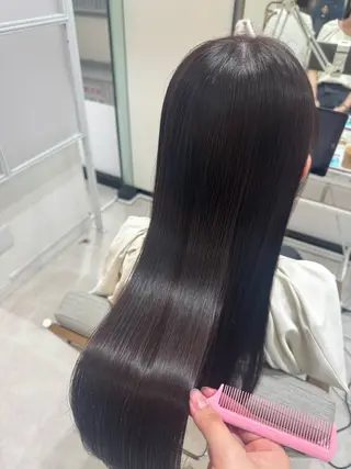 ロング カラー パーマ 髪質改善アンジュール かほのヘアスタイル