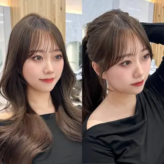 セミロング カラー 🇰🇷韓国風くびれ ヘア🇰🇷中村優大のヘアスタイル