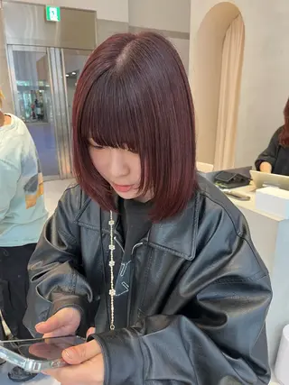 ミディアム カラー minami🪷 暖色カラーのヘアスタイル