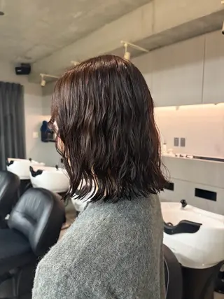 ミディアム カラー パーマ ロングパーマ/パーマ /表参道/aobaのヘアスタイル