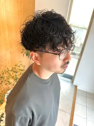 ミディアム パーマ メンズ 🔥メンズ特化 /パーマ&カット🌀のヘアスタイル