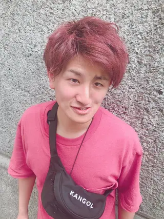 ショート カラー パーマ ヘアアレンジ メンズ ちこ .のヘアスタイル