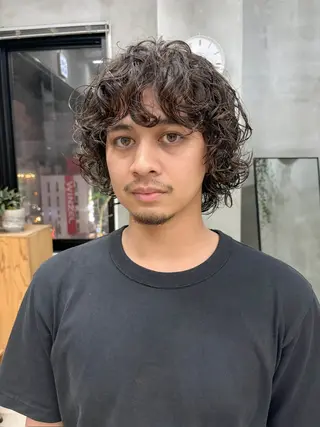 ミディアム パーマ メンズ 横井伴典　名古屋駅 メンズパーマ/カットのヘアスタイル
