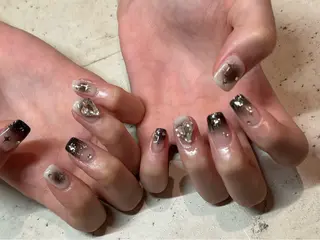 ネイル 韓国/ワンホン/長さ 出しつけ放題🎀のネイルデザイン