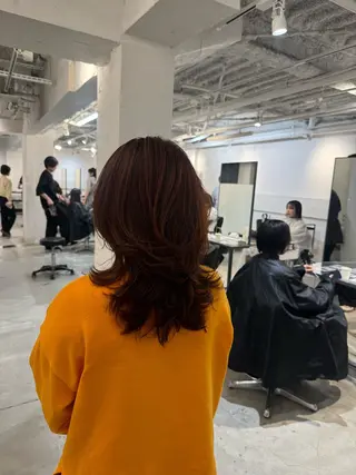 セミロング 新宿/顔周りカット +レイヤー=しずく♩のヘアスタイル