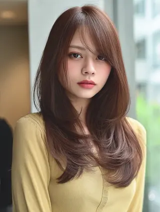 ロング 絶対綺麗な暖色カラー 🎯あります✨増渕✨のヘアスタイル