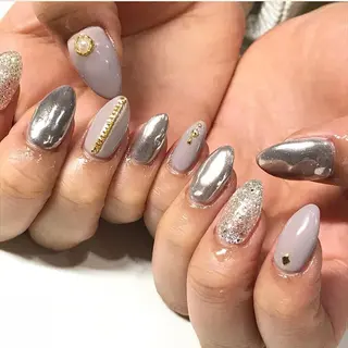 ネイル 渋谷／チップ長さ出し 👑アプレgel-xのネイルデザイン
