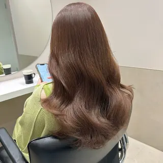 セミロング カラー mai🍑暖色カラー /レイヤー💖のヘアスタイル