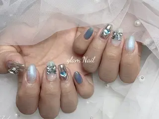 ネイル エツメ💅 長さ出し🎀デザインのネイルデザイン