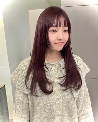 ロング 似合わせレイヤー ＆透明感カラーのヘアスタイル