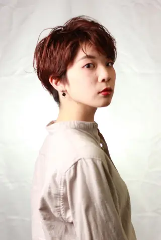 ショート パーマ カラー 松尾 泰伸のヘアスタイル