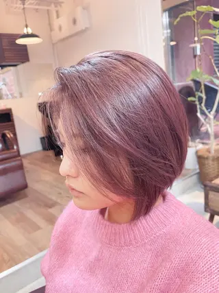 ミディアム カラー 髪質改善で 憧れの潤艶美髪にのヘアスタイル