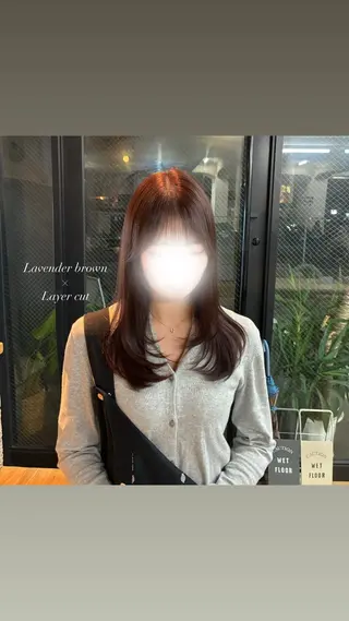 ミディアム カラー nanami🏷🤎 ベージュ/レイヤーのヘアスタイル