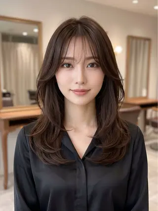 セミロング ALLY 原宿のヘアスタイル