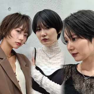 ショート ヒナ/レイヤーカット 艶感ワンカラーのヘアスタイル