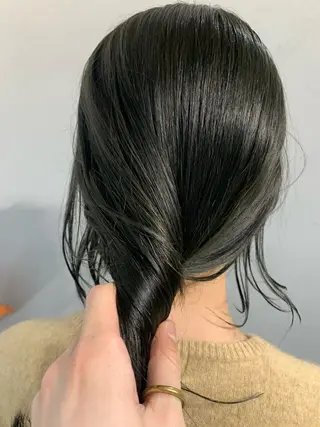 ロング カラー ボブパーマコテ巻き風 パーマNo1深江秀平のヘアスタイル