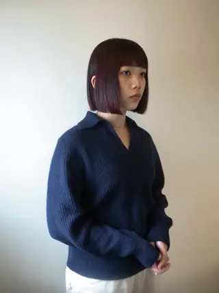 ショート カラー 茉樹@pullnoc /新宿/ボブ/モードのヘアスタイル