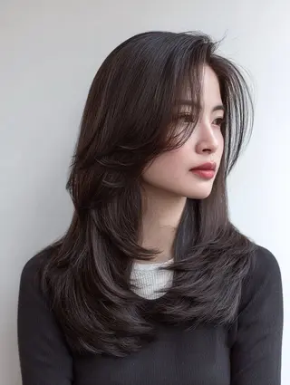 ロング カラー 🍒モテ暖色カラー × うる艶✧ ゆなのヘアスタイル