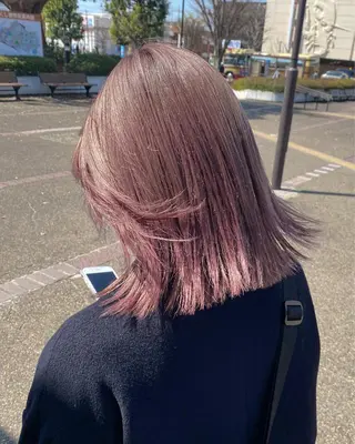 ミディアム カラー ヘアアレンジ 美髪矯正 韓国レイヤーのヘアスタイル