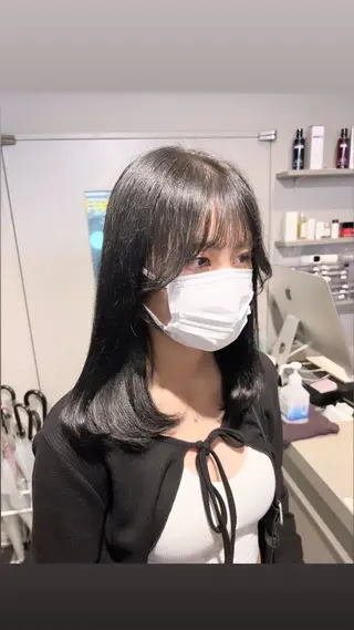 セミロング カラー パーマ ヘアアレンジ メンズ 上品＆韓国風 🥀海心🥀のヘアスタイル