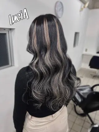 ヘアアレンジ ロング カラー エクステ7:30〜 LuciA\5900のヘアスタイル