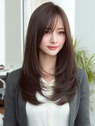 ロング カラー 🍒モテ暖色カラー × うる艶✧ ゆなのヘアスタイル