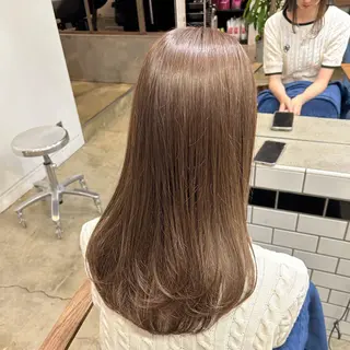 ロング カラー 🌷ラベンダーピンク 顔まわり🌷ねいろのヘアスタイル