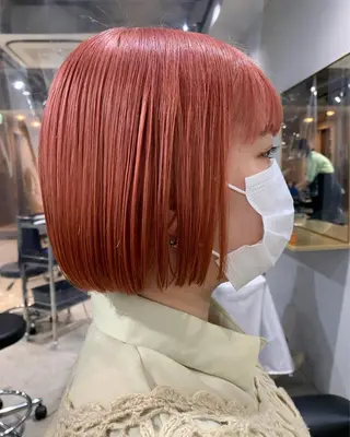 ミディアム カラー パーマ ボブパーマコテ巻き風 パーマNo1深江秀平のヘアスタイル