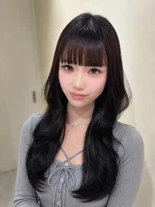 ロング カラー mako 韓国ヘア 🇰🇷まつパのヘアスタイル