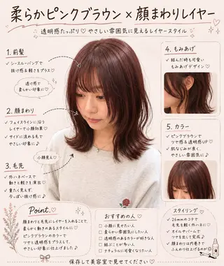 ミディアム レイヤーカット/前髪 服部恵典のヘアスタイル