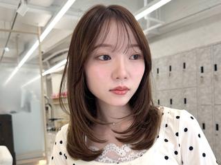 セミロング 顔周り/レイヤー /ボブ/新谷のヘアスタイル